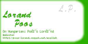 lorand poos business card